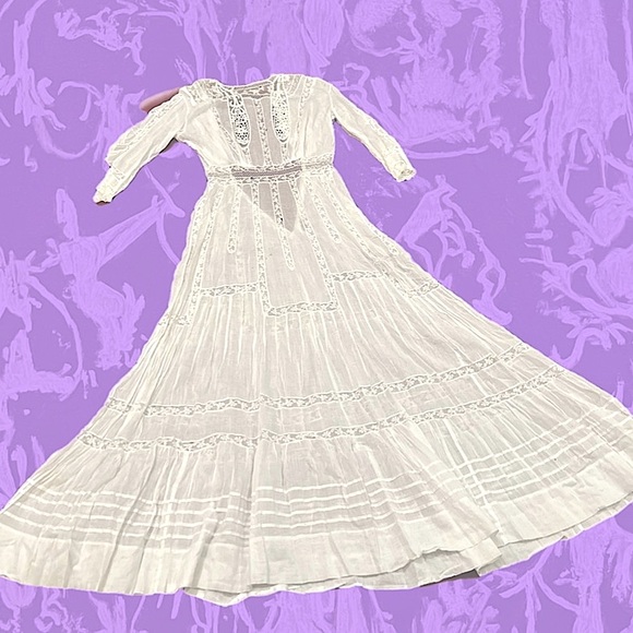 ANTIQUE 🌹ROMANTIC 🌹EDWARDIAN TEA DRESS - Picture 3 of 14